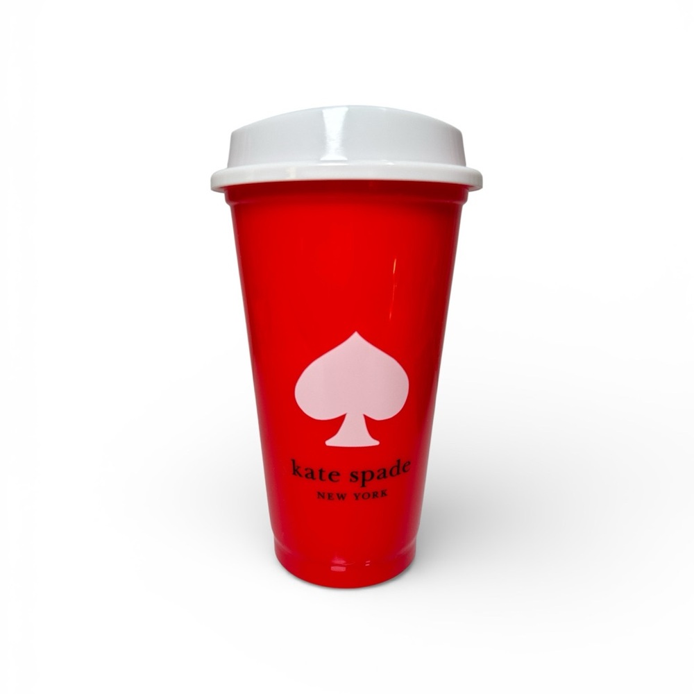 Kate Spade Plastic Travel Cup with White Lid NIP